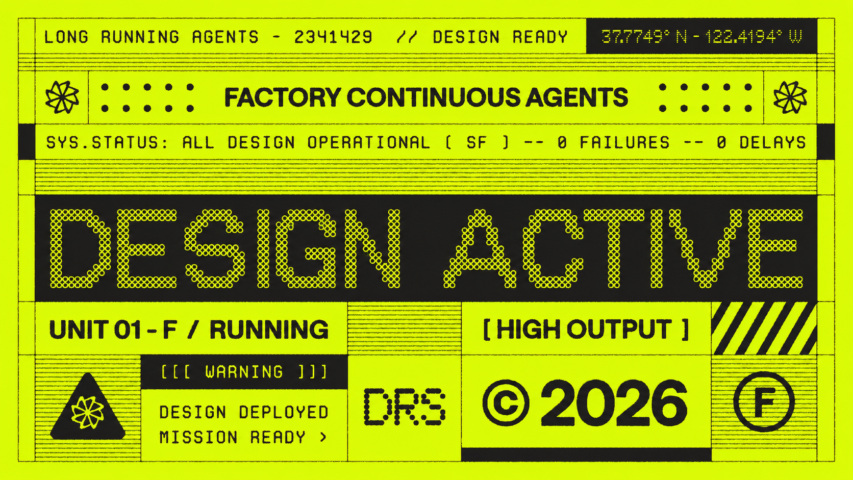Factory continuous agents design active interface artwork