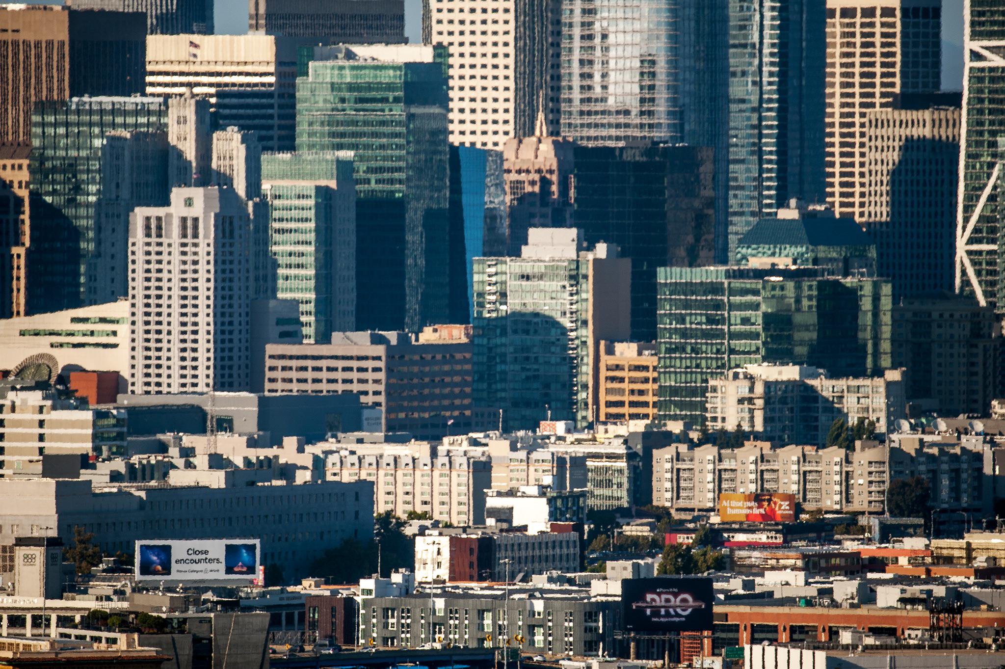 Downtown city buildings